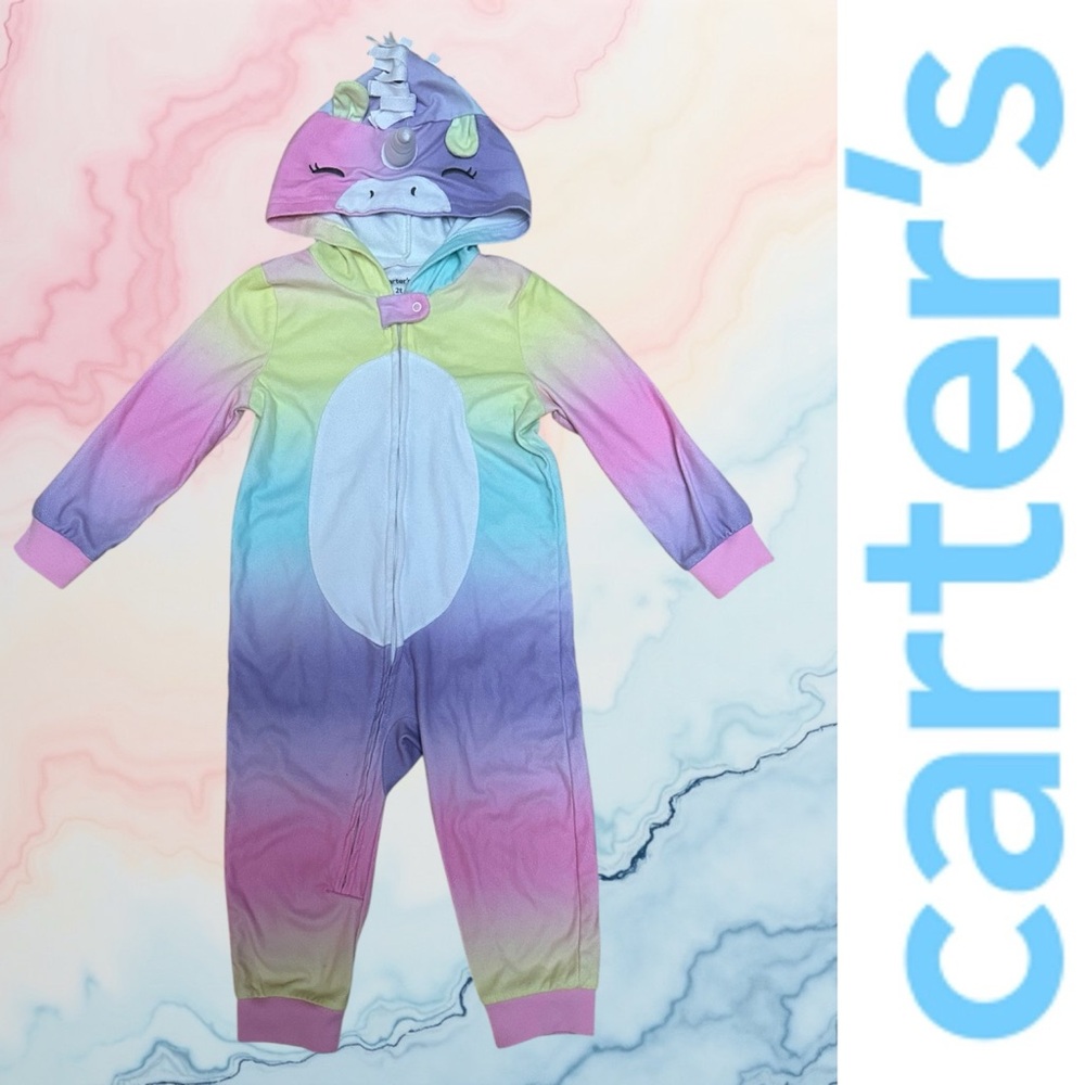 Carter's Rainbow Ombré Unicorn One Piece‎ PJs, Size 2T, MSRP $42